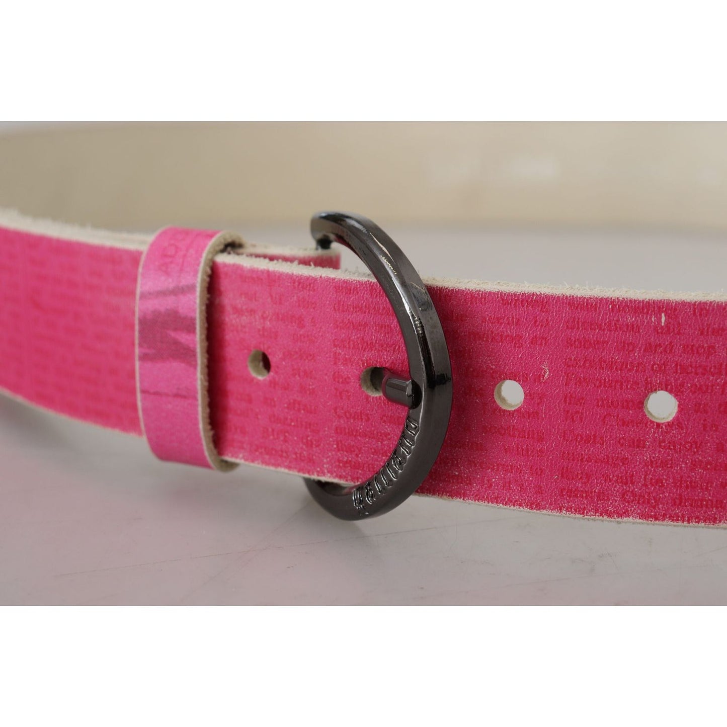John Galliano Elegant Pink Leather Fashion Belt John Galliano Rosy Brown