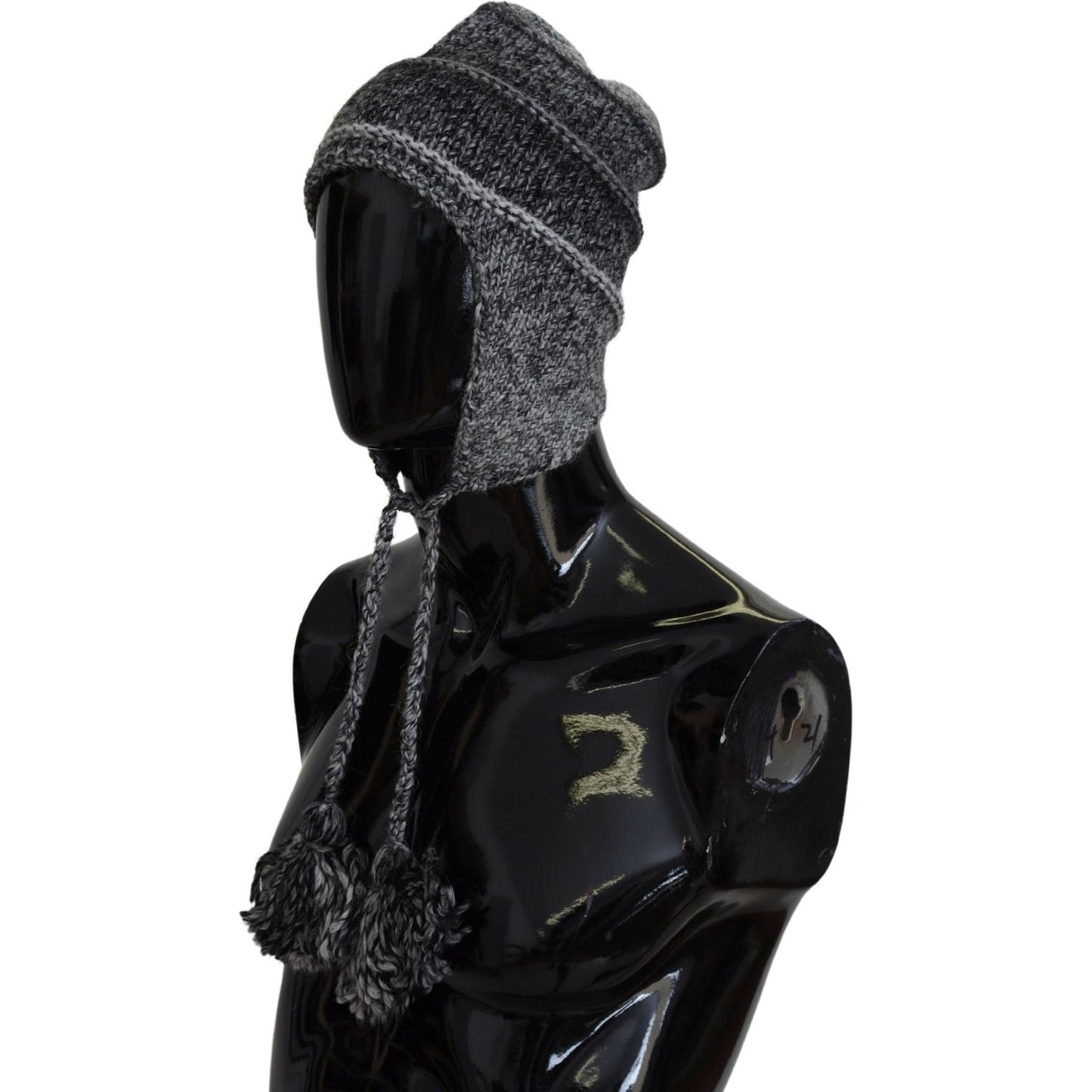 Dolce & Gabbana Elegant Gray Knitted Beanie Hat Dolce & Gabbana Black