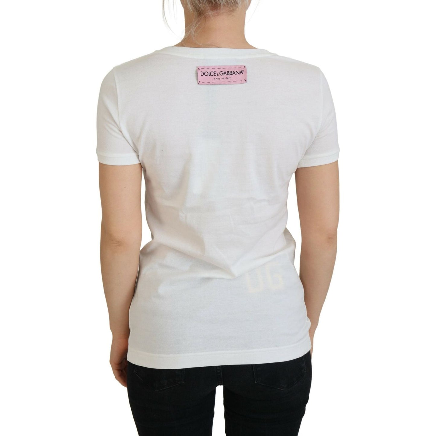 Dolce & Gabbana Elegant Multicolor Rose Print Cotton Tee Dolce & Gabbana Light Gray
