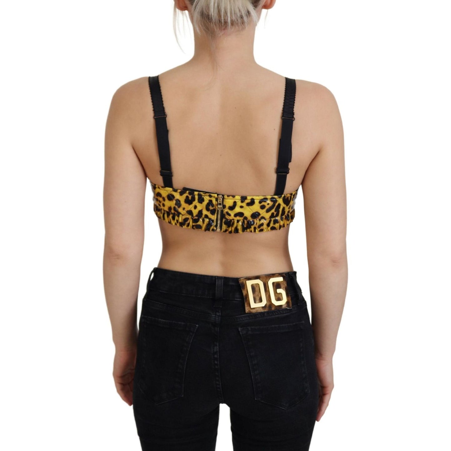 Dolce & Gabbana Chic Leopard Print Sleeveless Corset Top Dolce & Gabbana Rosy Brown