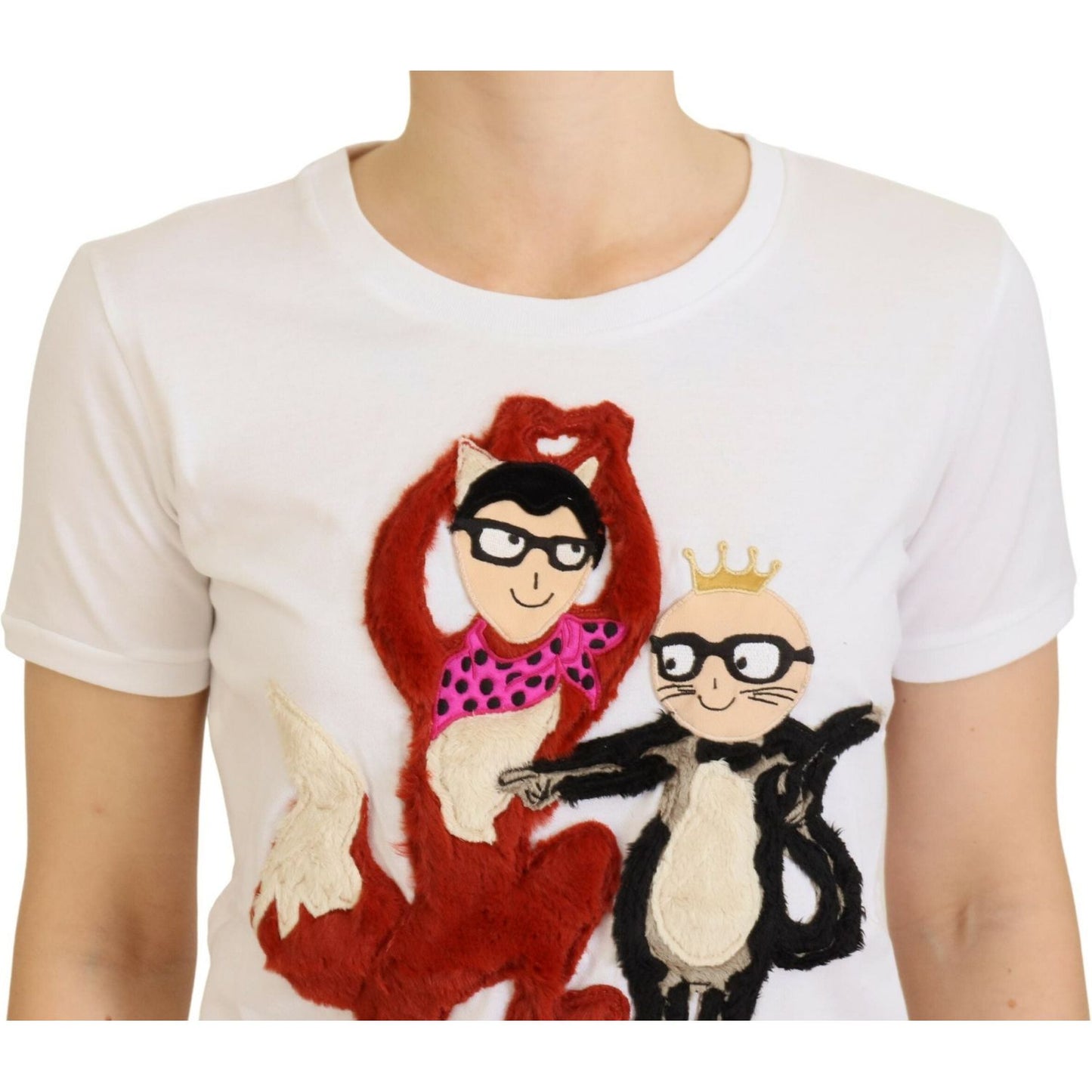 Dolce & Gabbana Iconic Prints Designer Cotton Tee Dolce & Gabbana Light Gray
