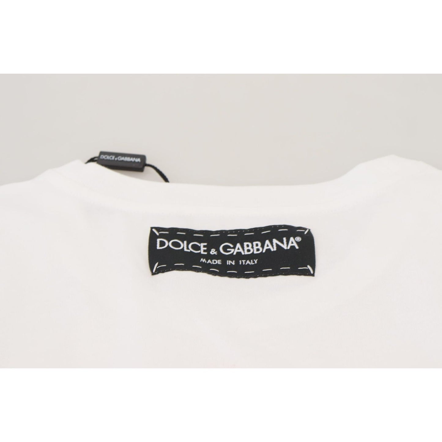 Dolce & Gabbana Iconic Prints Designer Cotton Tee Dolce & Gabbana Antique White
