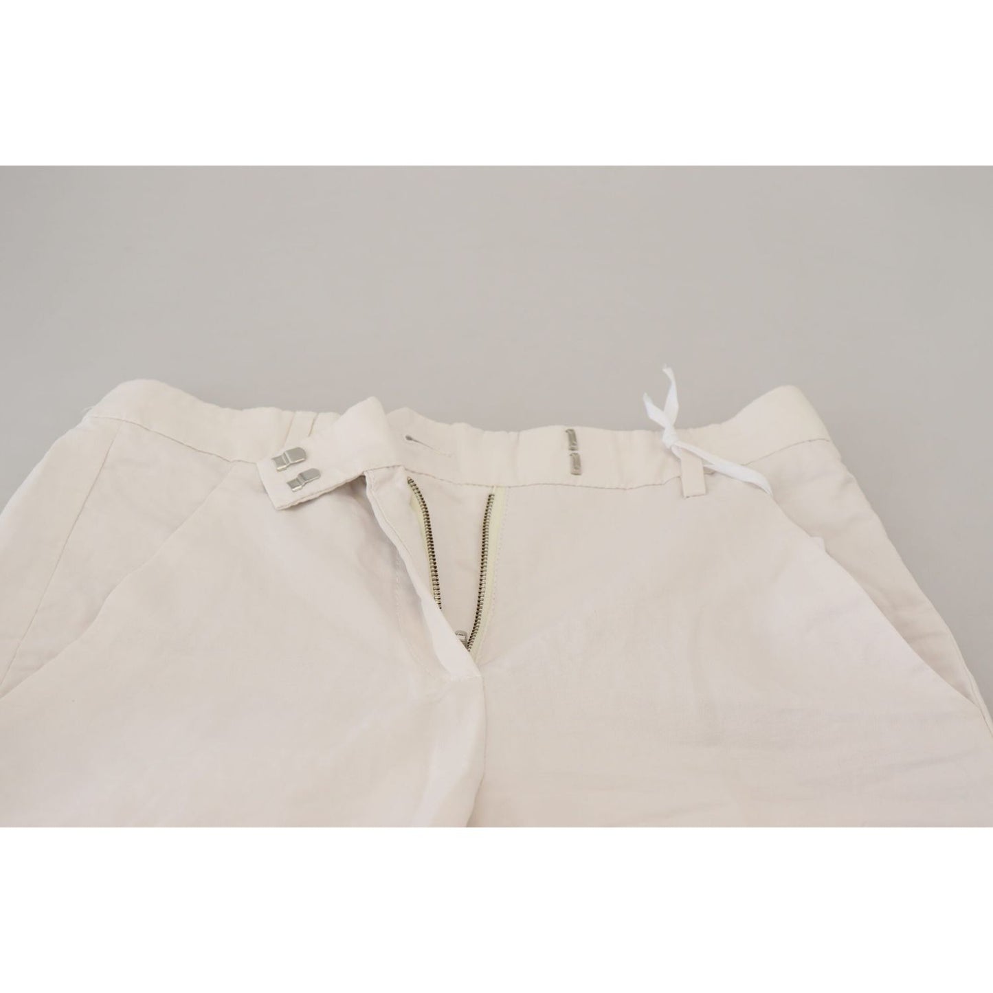 Dondup Elegant High Waist Tapered White Pants Dondup Gray