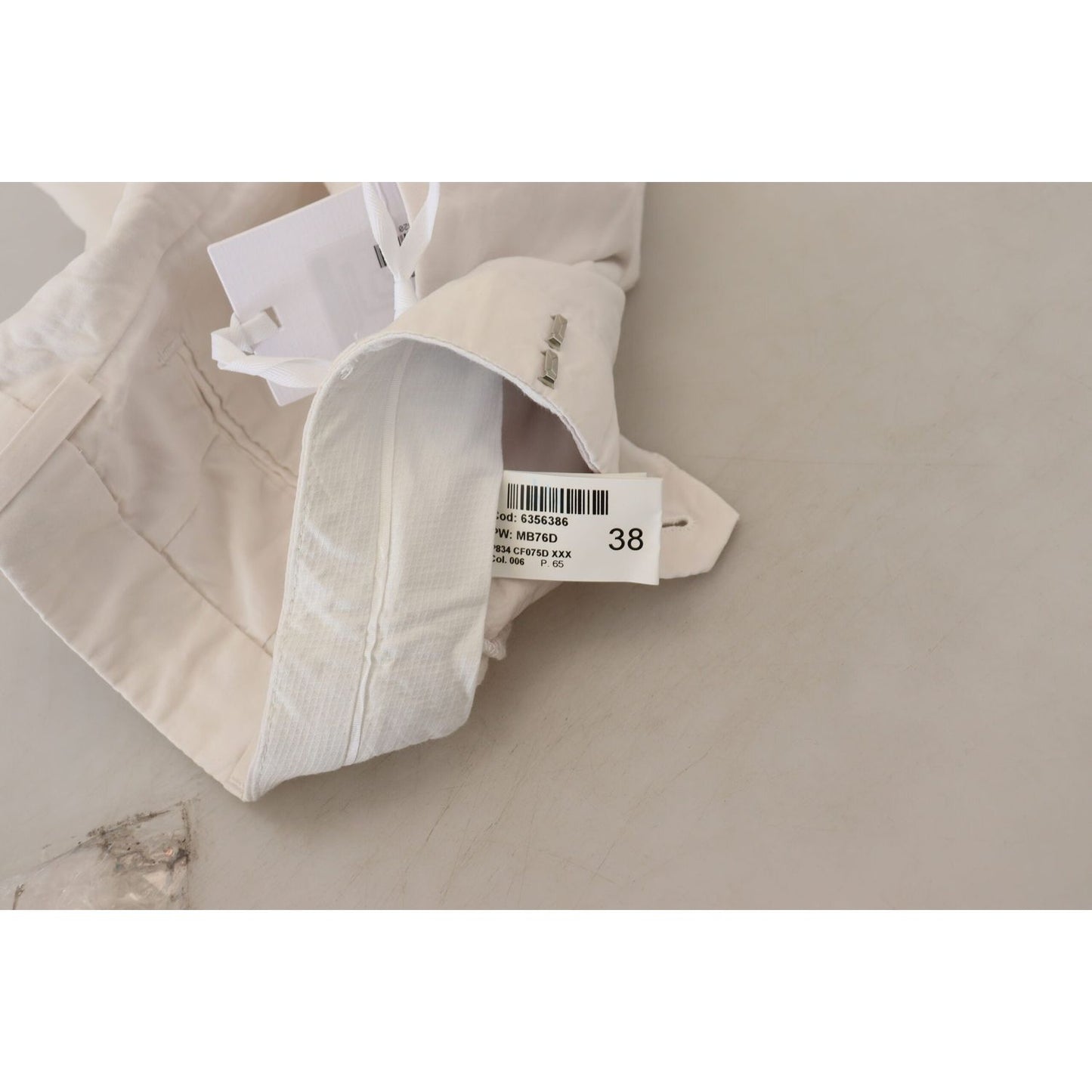 Dondup White High Waist Tapered Women Pants