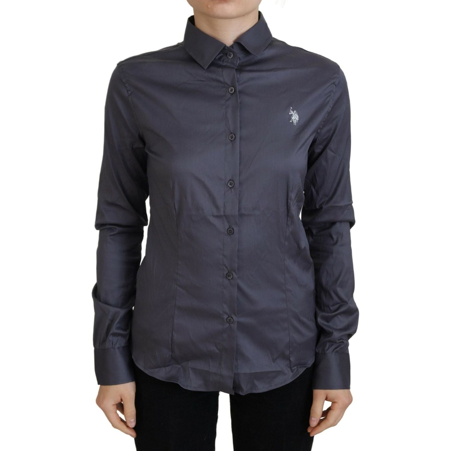 U.S. POLO ASSN. Elegant Gray Long Sleeve Polo Top U.S. POLO ASSN. Dark Slate Gray