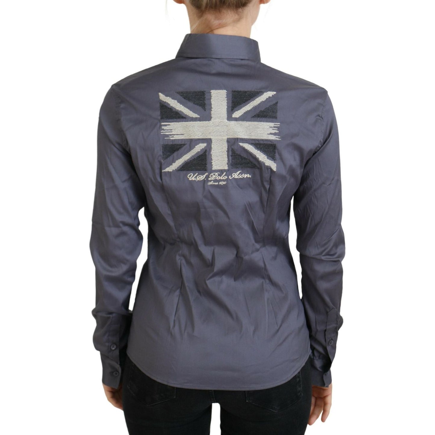 U.S. POLO ASSN. Elegant Gray Long Sleeve Polo Top U.S. POLO ASSN. Dark Slate Gray