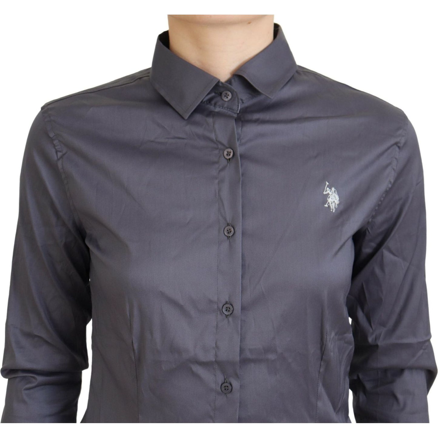 U.S. POLO ASSN. Elegant Gray Long Sleeve Polo Top U.S. POLO ASSN. Dim Gray