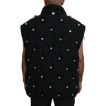 Dolce & Gabbana Black Sleeveless DG Metal Embellishment Jacket JKT3607-50