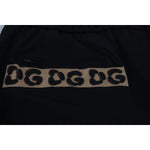 Dolce & Gabbana Black Cotton Elastic Waist DG Logo Cropped Pants PAN74702-50