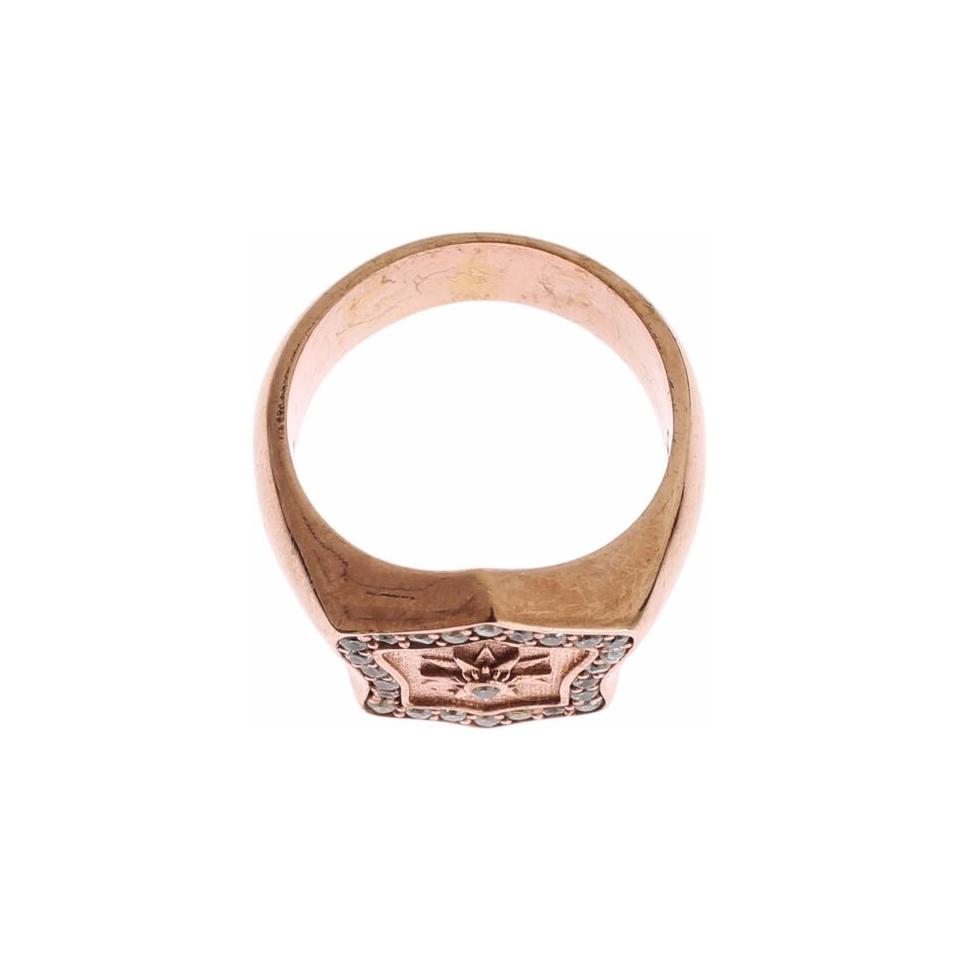 Nialaya Pink Gold 925 Silver Authentic Clear Ring SIG19109- 44