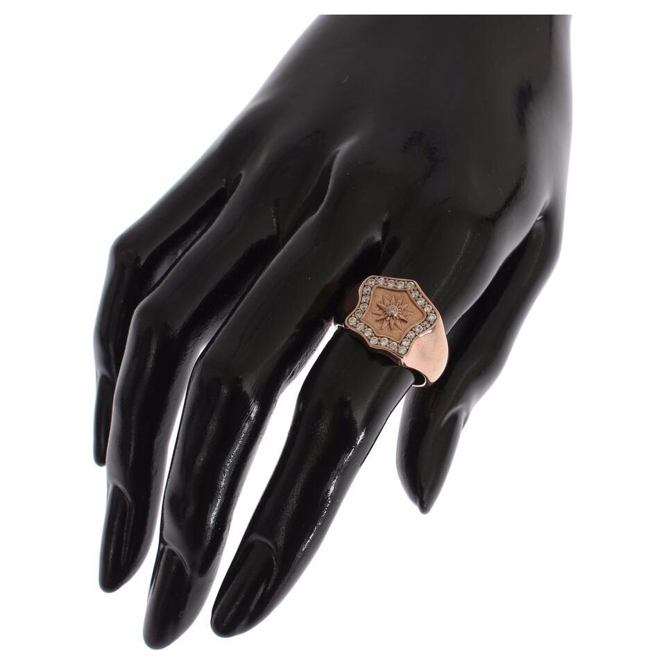 Nialaya Pink Gold 925 Silver Authentic Clear Ring SIG19109- 44