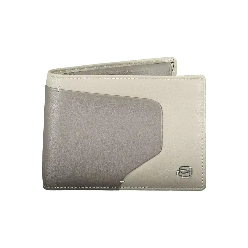 Piquadro Sleek Bi-Fold Leather Wallet with RFID Block Piquadro Dark Gray