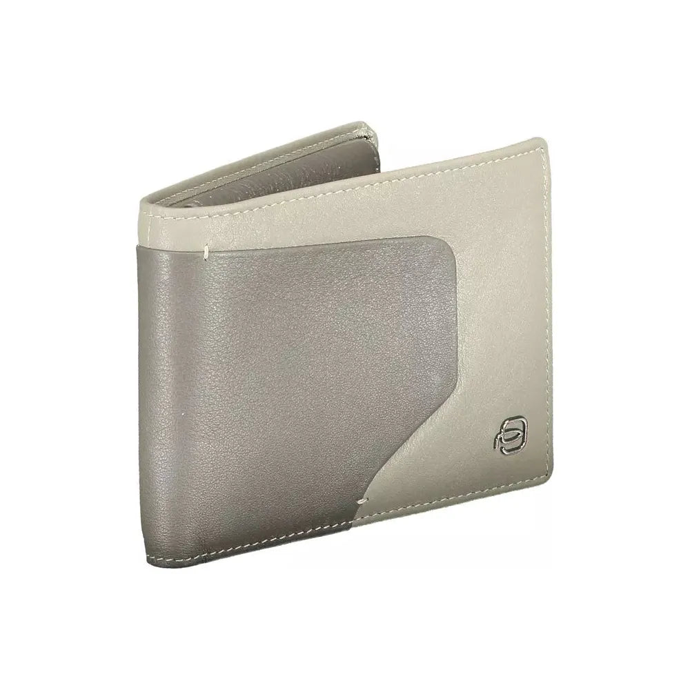 Piquadro Sleek Bi-Fold Leather Wallet with RFID Block Piquadro Dark Gray