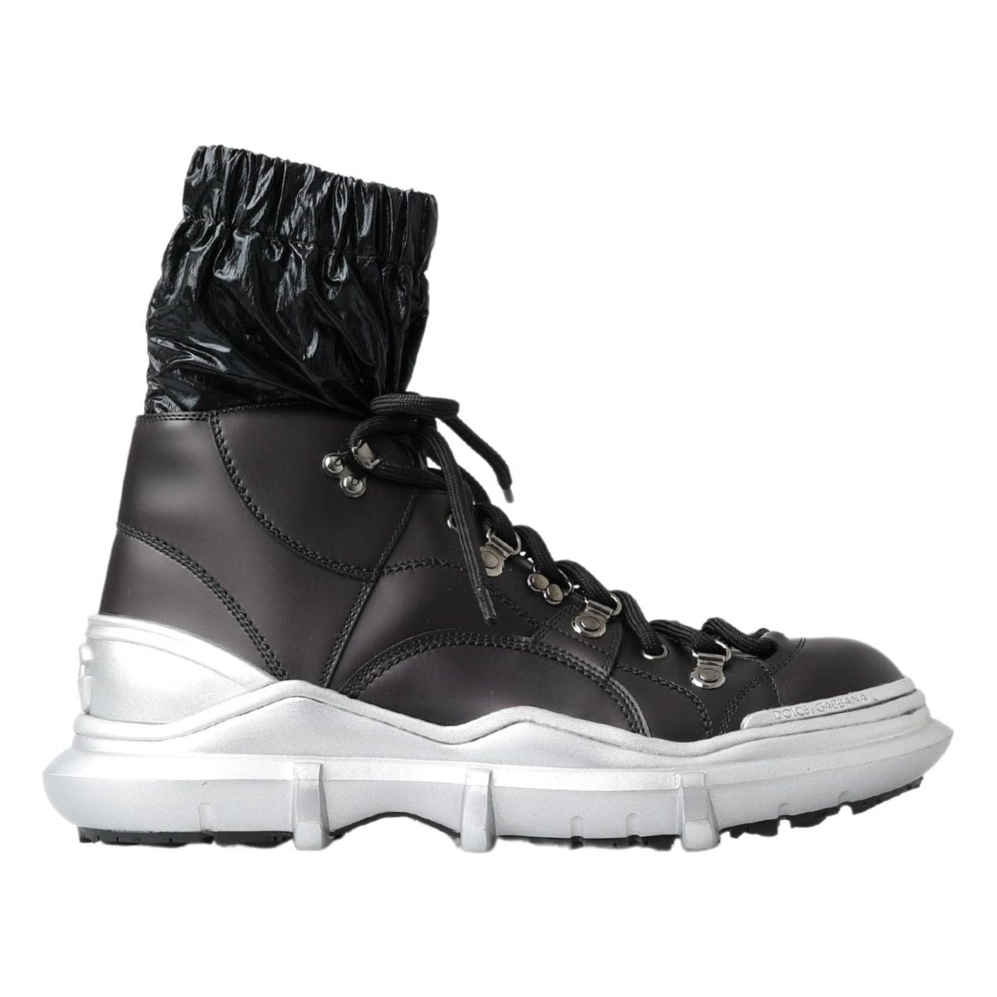 Dolce & Gabbana Black High Top Sneaker Bootie Dolce & Gabbana Light Gray