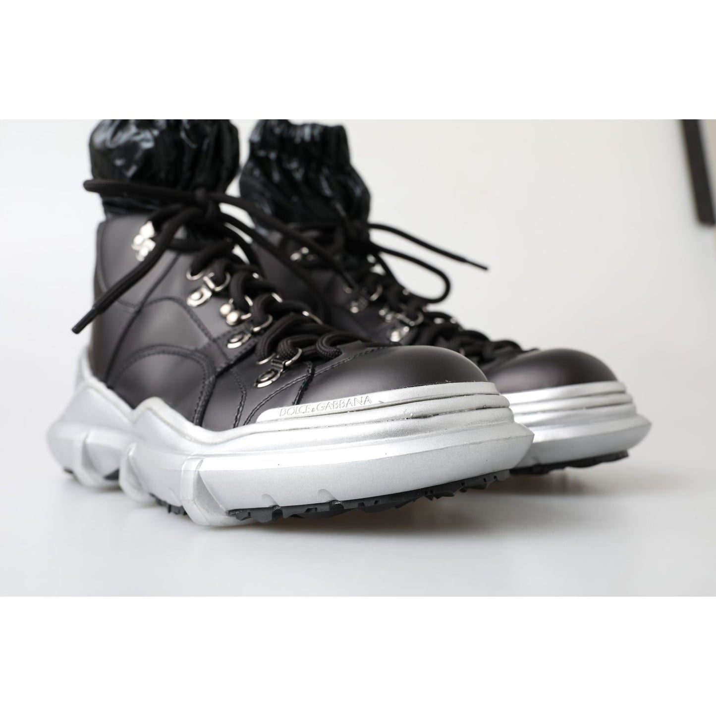 Dolce & Gabbana Black High Top Sneaker Bootie Dolce & Gabbana Dark Slate Gray