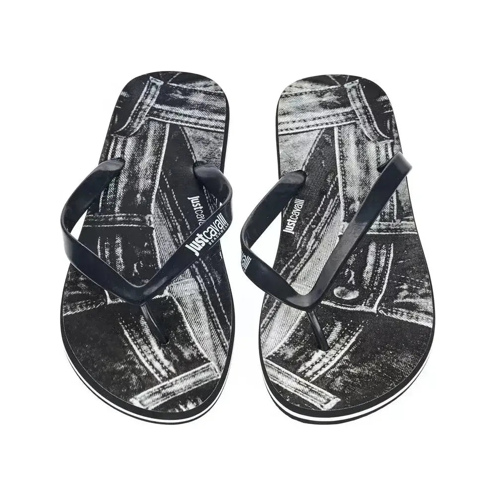 Just Cavalli Black EVA Men Sandal Just Cavalli Dark Slate Gray