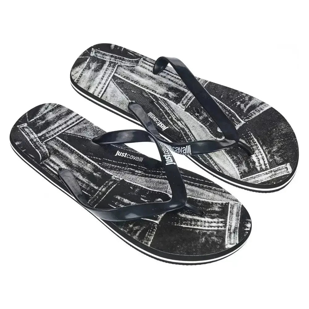 Just Cavalli Black EVA Men Sandal Just Cavalli Dark Slate Gray