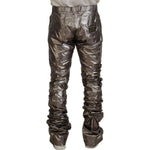 Dolce & Gabbana Metallic Silver Casual Pants Dolce & Gabbana Dark Slate Gray
