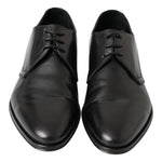 Dolce & Gabbana Classic Black Leather Derby Shoes Dolce & Gabbana Dark Slate Gray