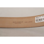 Dolce & Gabbana Sleek Black Authentic Leather Belt Dolce & Gabbana Rosy Brown