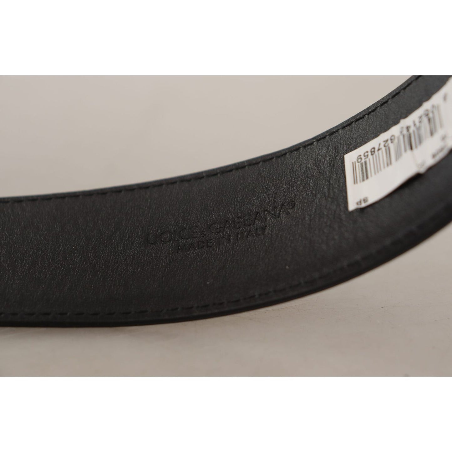 Dolce & Gabbana Elegant Black Leather Belt Dolce & Gabbana Dark Gray