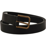 Dolce & Gabbana Elegant Black Leather Belt with Metal Buckle Dolce & Gabbana Black