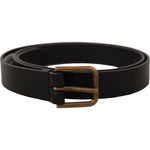 Dolce & Gabbana Elegant Black Leather Belt with Metal Buckle Dolce & Gabbana Black