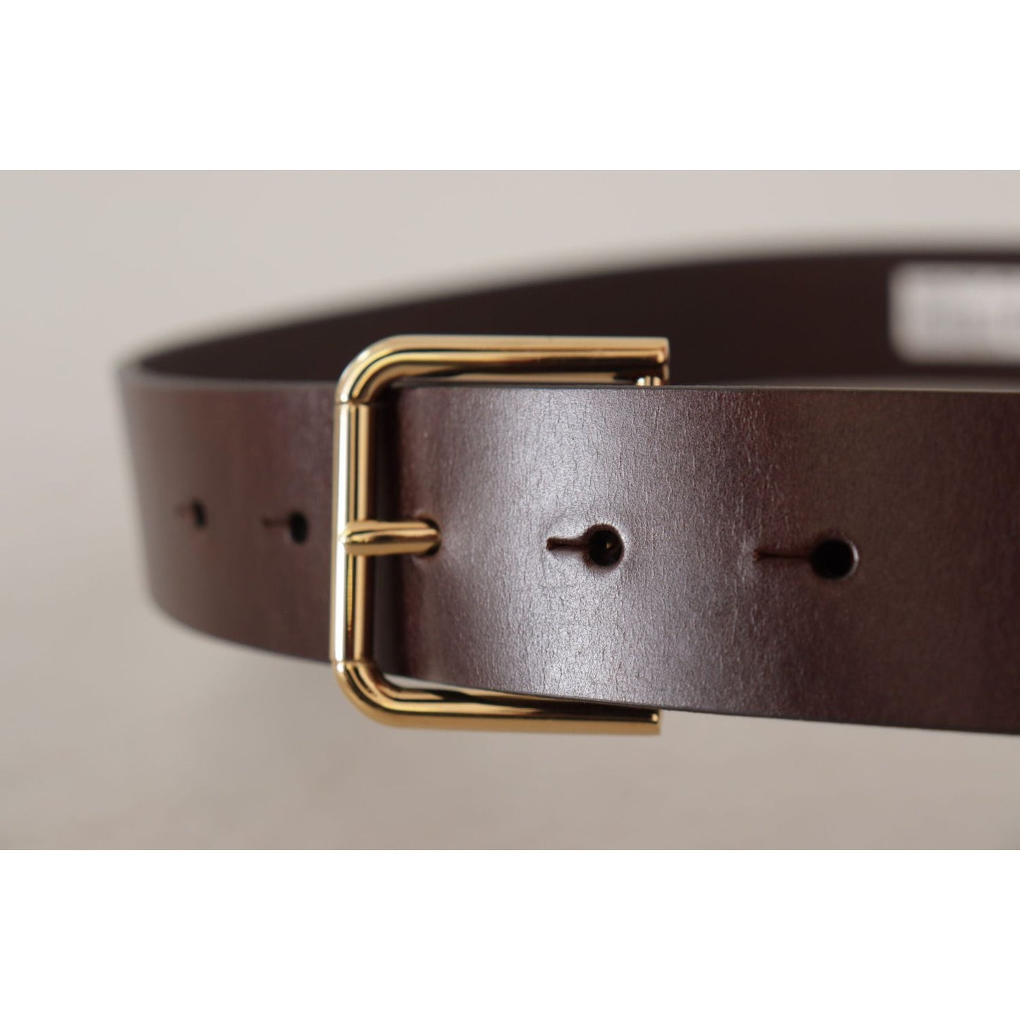 Dolce & Gabbana Elegant Dark Brown Leather Belt Dolce & Gabbana Dark Gray