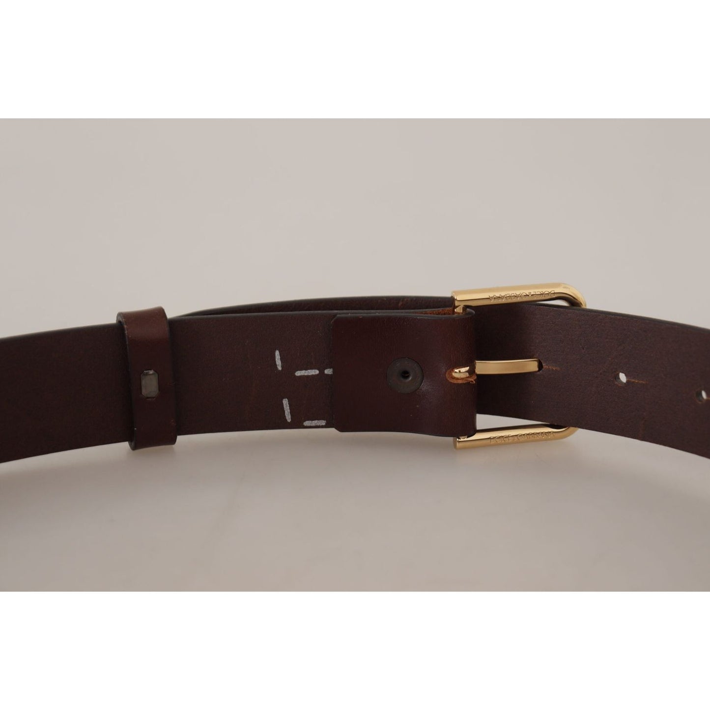 Dolce & Gabbana Elegant Dark Brown Leather Belt Dolce & Gabbana Dark Gray
