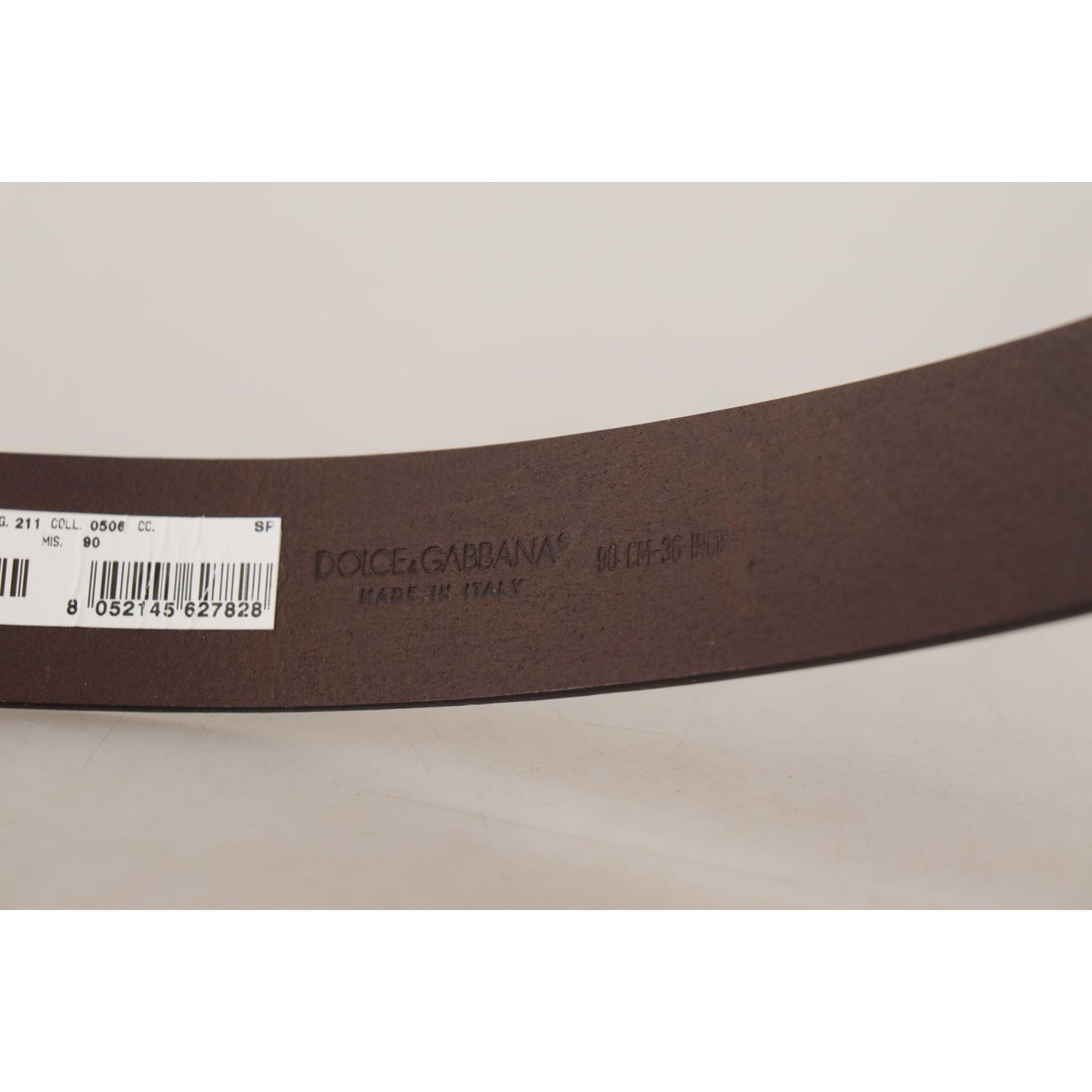 Dolce & Gabbana Elegant Dark Brown Leather Belt Dolce & Gabbana Gray