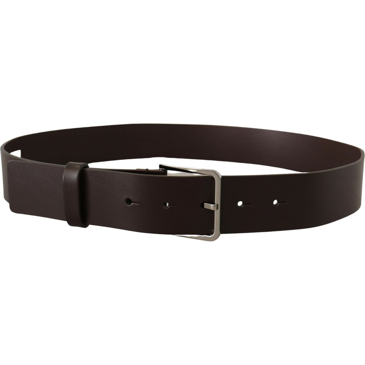 Dolce & Gabbana Elegant Dark Brown Leather Belt Dolce & Gabbana Black