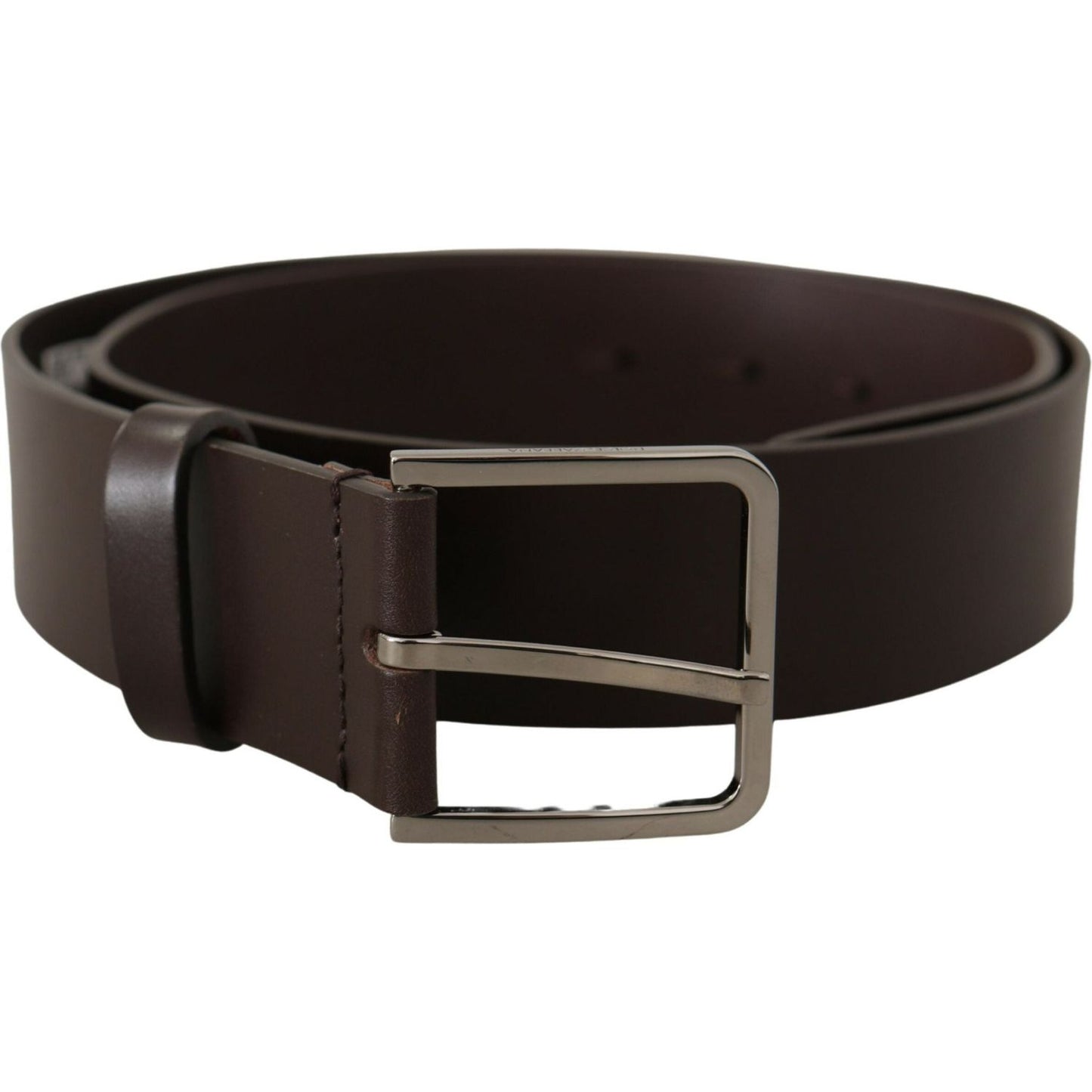 Dolce & Gabbana Elegant Dark Brown Leather Belt Dolce & Gabbana Black