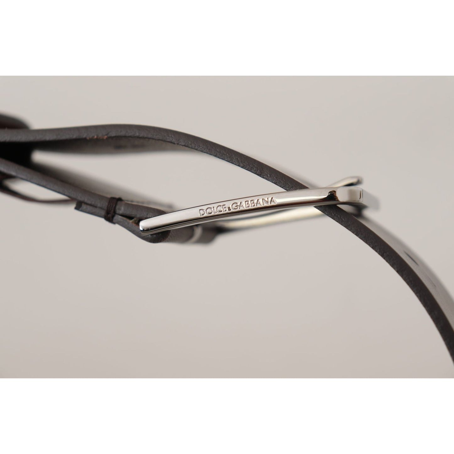 Dolce & Gabbana Elegant Dark Brown Leather Belt Dolce & Gabbana Gray