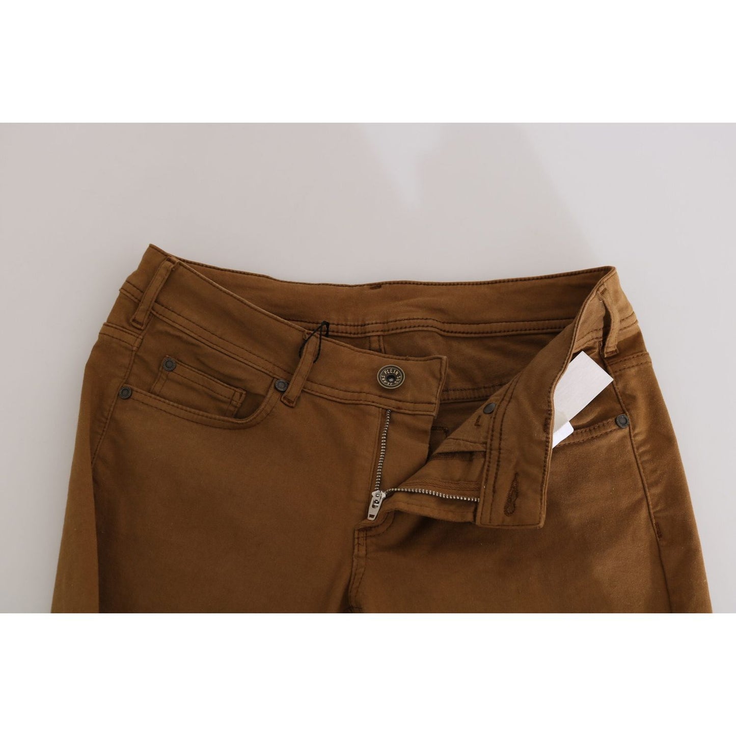 PLEIN SUD Chic Mid Waist Skinny Cotton Pants PLEIN SUD Light Gray