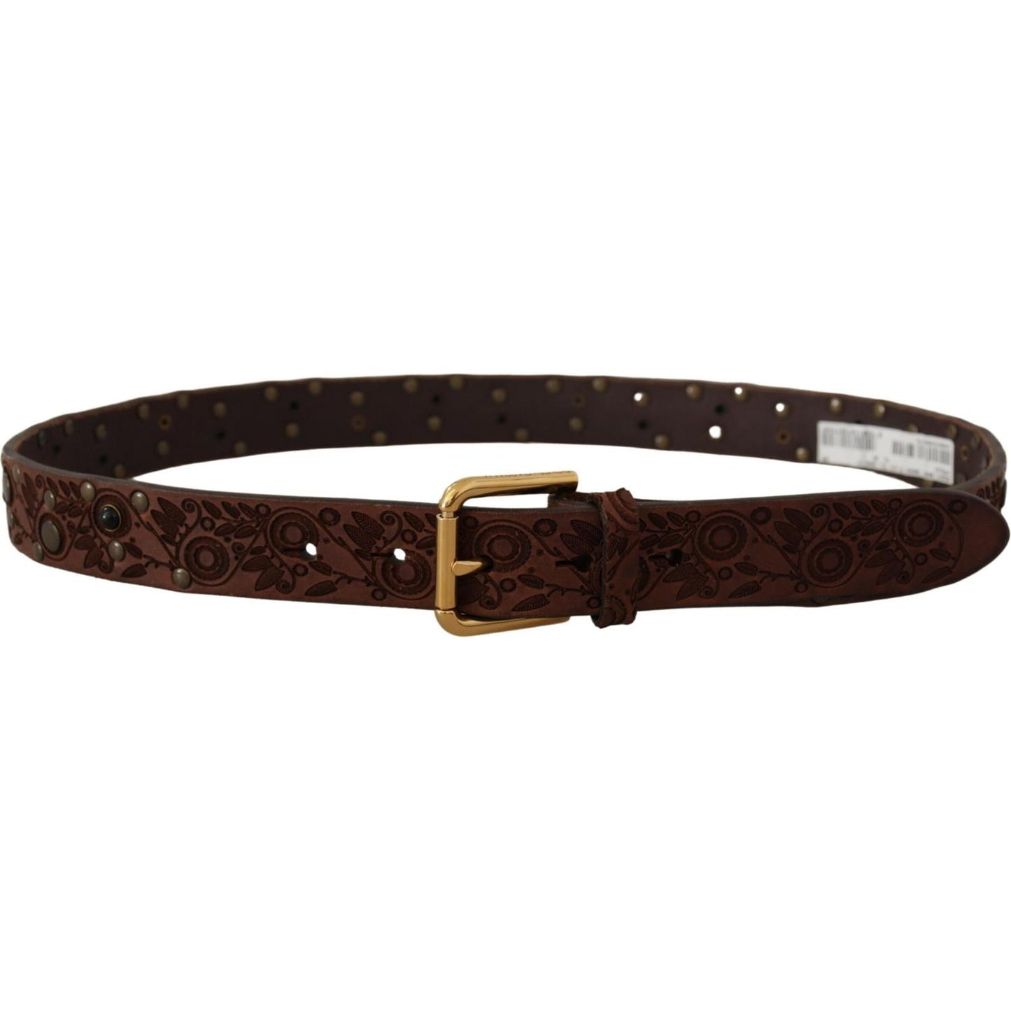 Dolce & Gabbana Elegant Leather Belt with Engraved Buckle Dolce & Gabbana Black