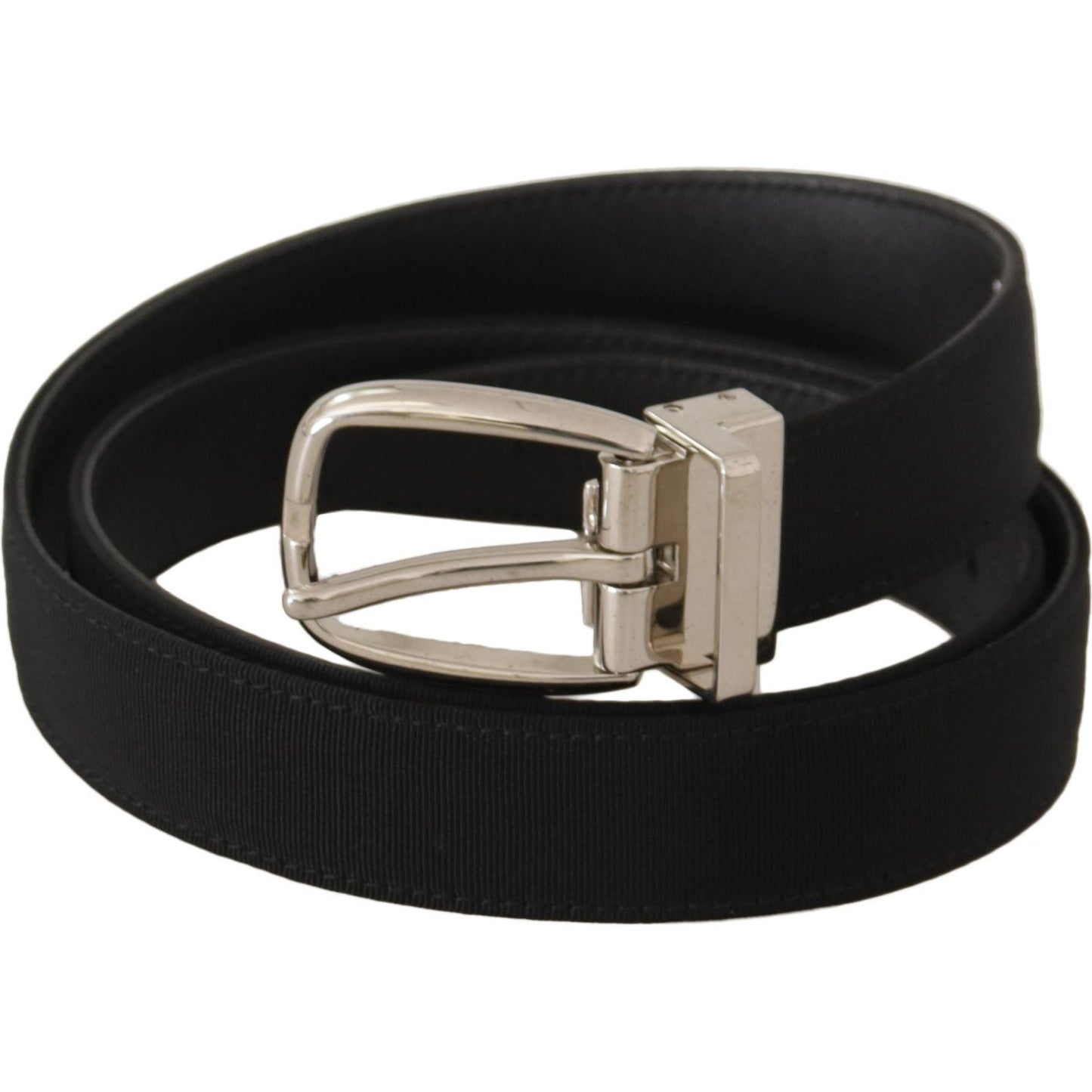 Dolce & Gabbana Elegant Engraved Buckle Leather Belt Dolce & Gabbana Black