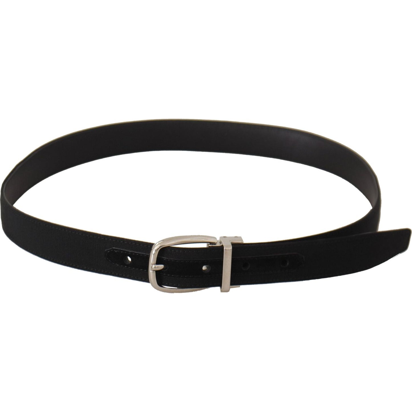 Dolce & Gabbana Elegant Engraved Buckle Leather Belt Dolce & Gabbana Black