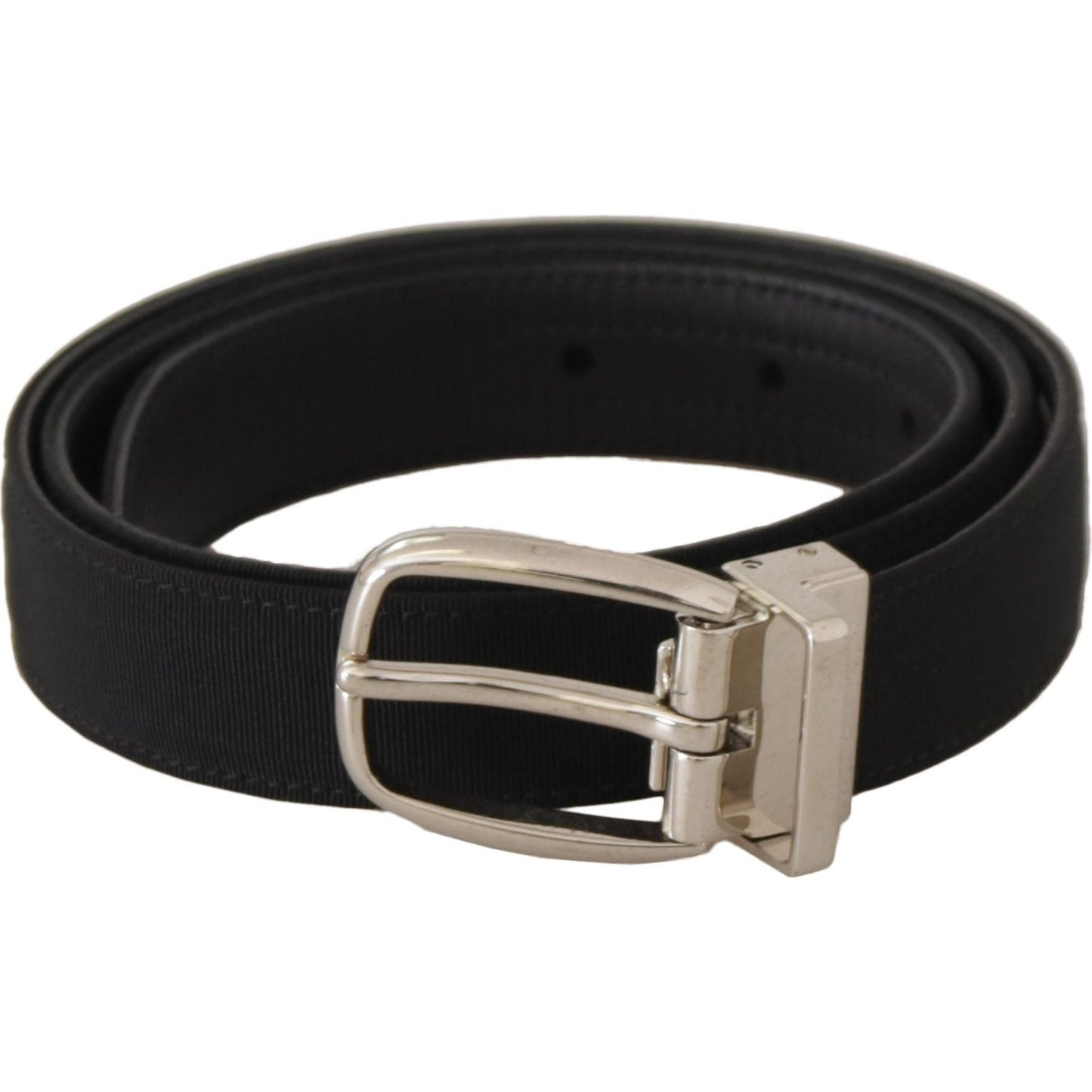 Dolce & Gabbana Elegant Engraved Buckle Leather Belt Dolce & Gabbana Dark Gray