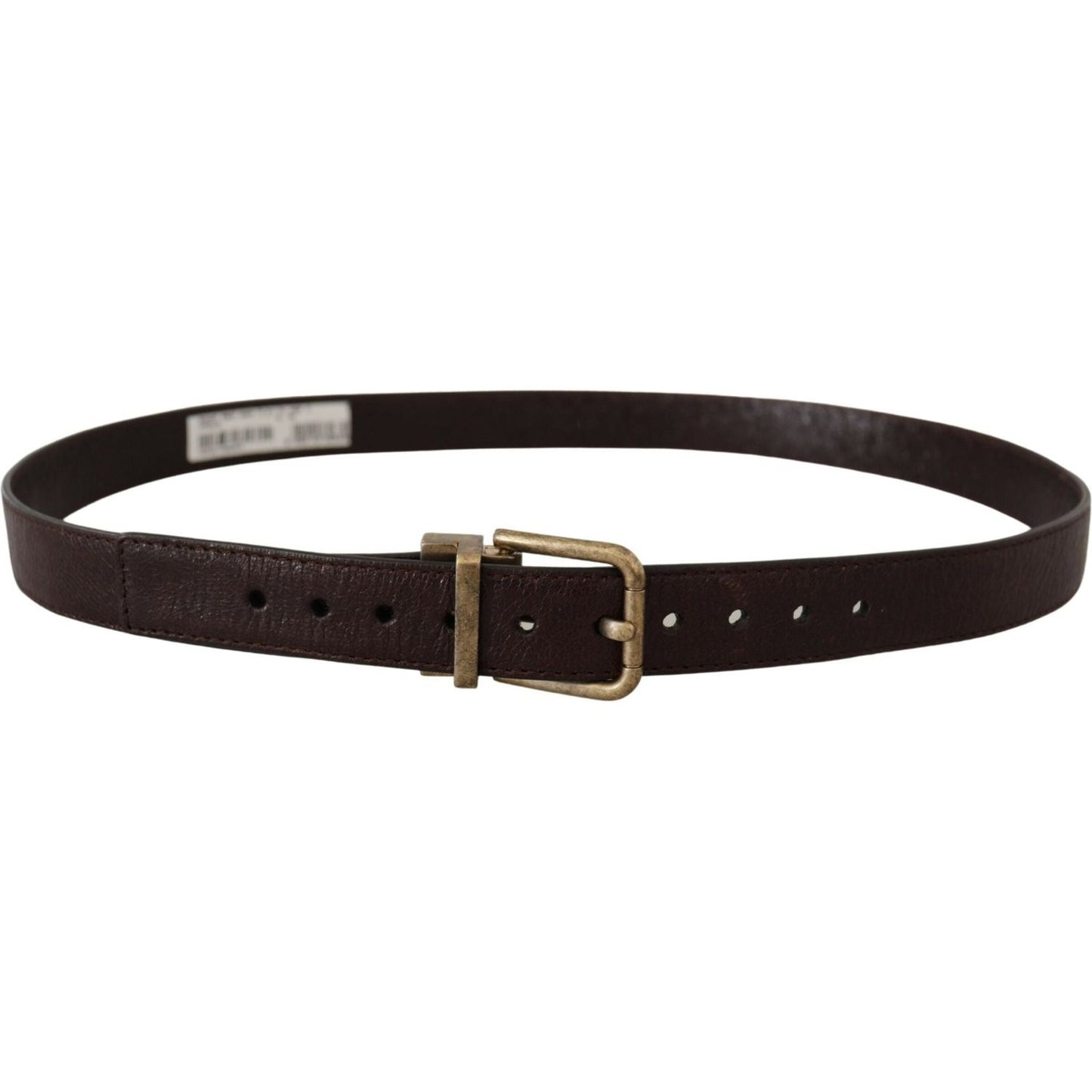 Dolce & Gabbana Elegant Leather Belt with Engraved Buckle Dolce & Gabbana Black