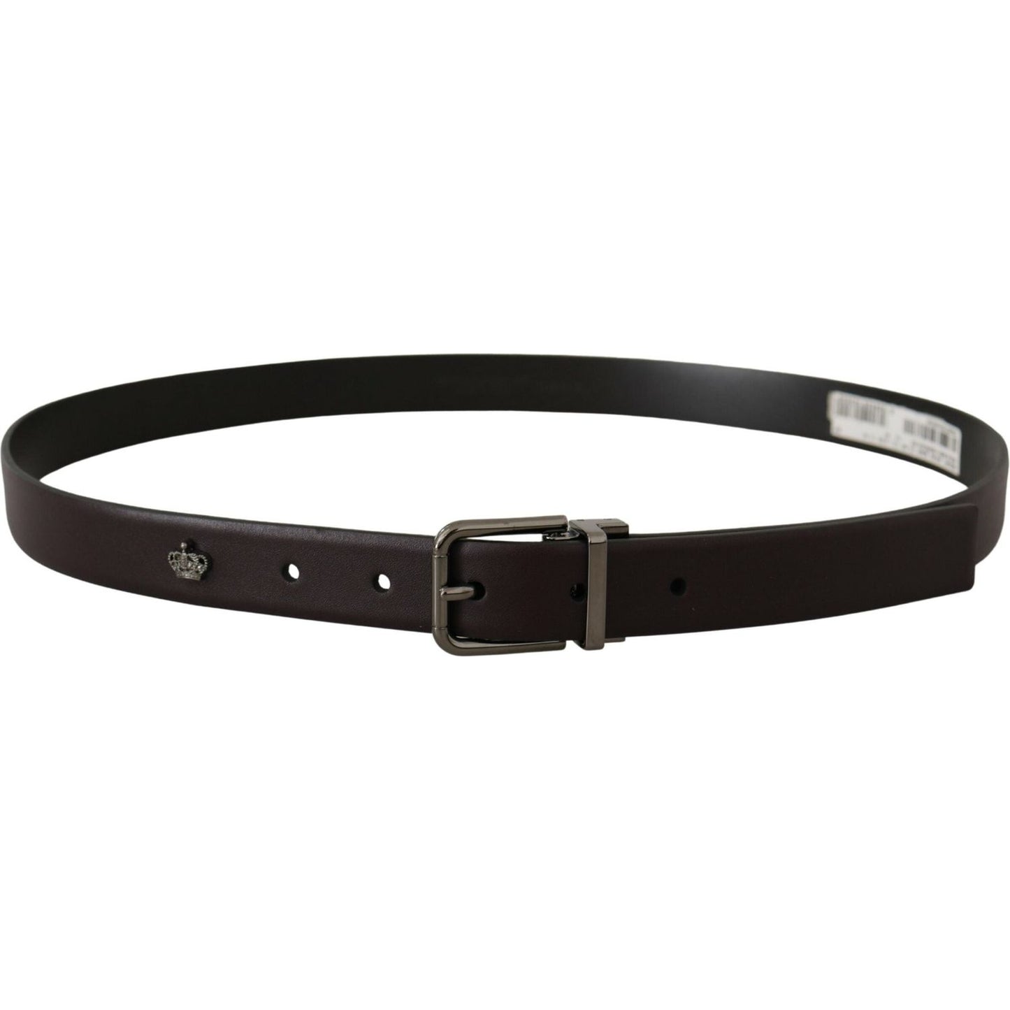 Dolce & Gabbana Elegant Dark Brown Leather Belt Dolce & Gabbana Black