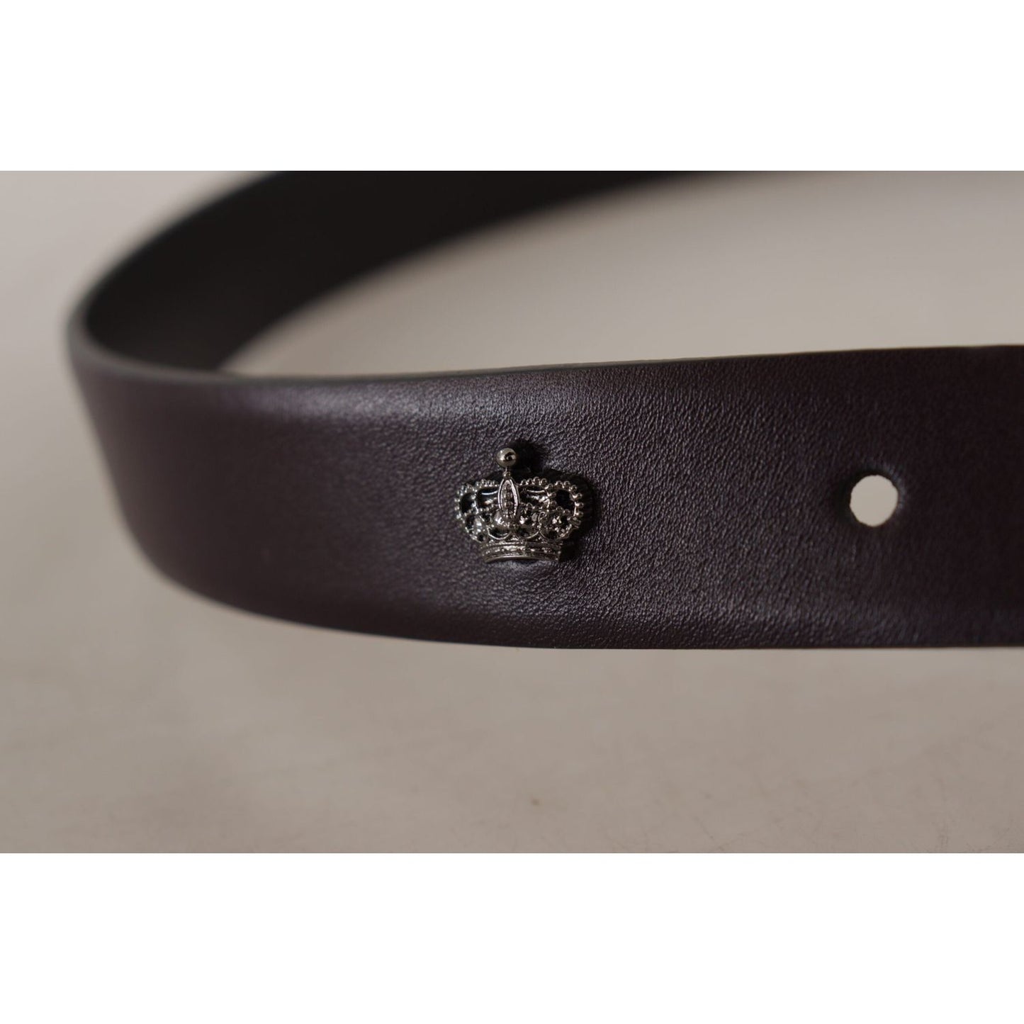 Dolce & Gabbana Elegant Dark Brown Leather Belt Dolce & Gabbana Rosy Brown