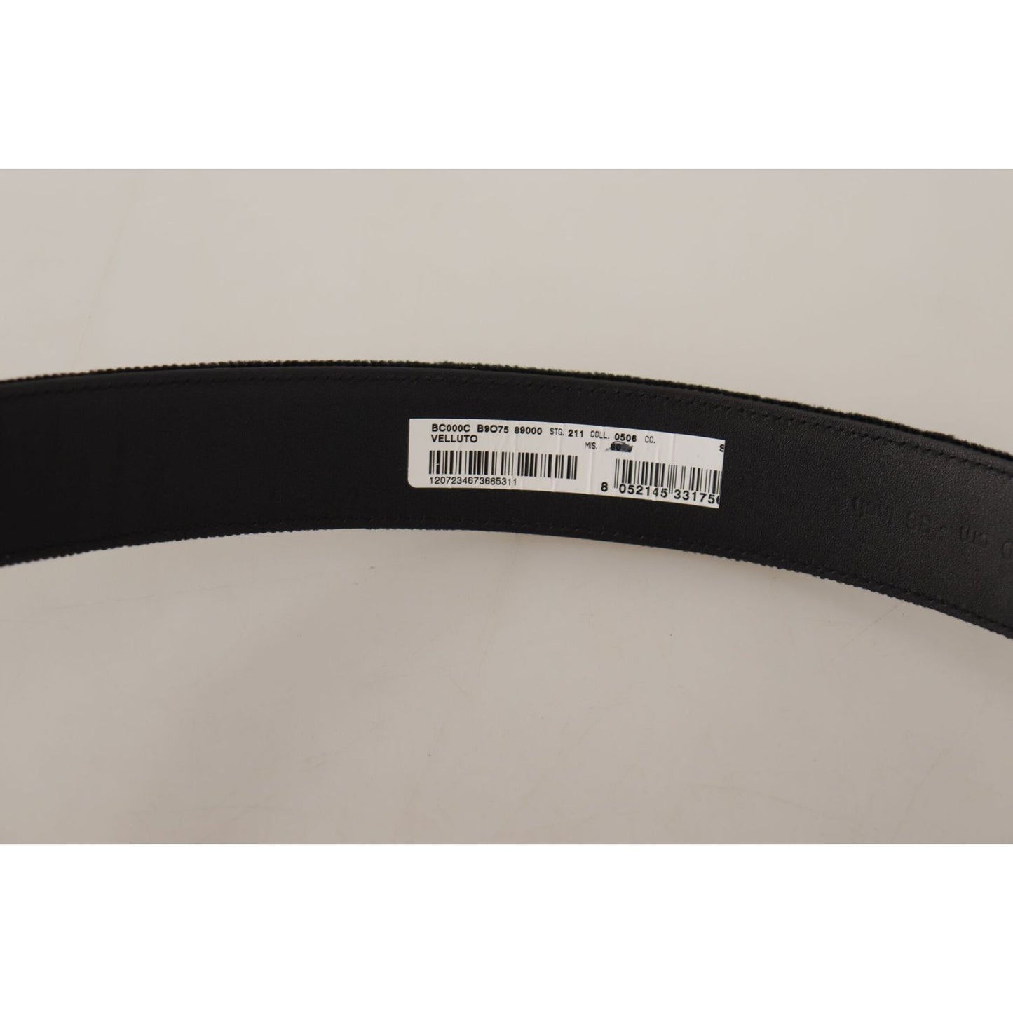 Dolce & Gabbana Sophisticated Velvet Leather Belt Dolce & Gabbana Gray