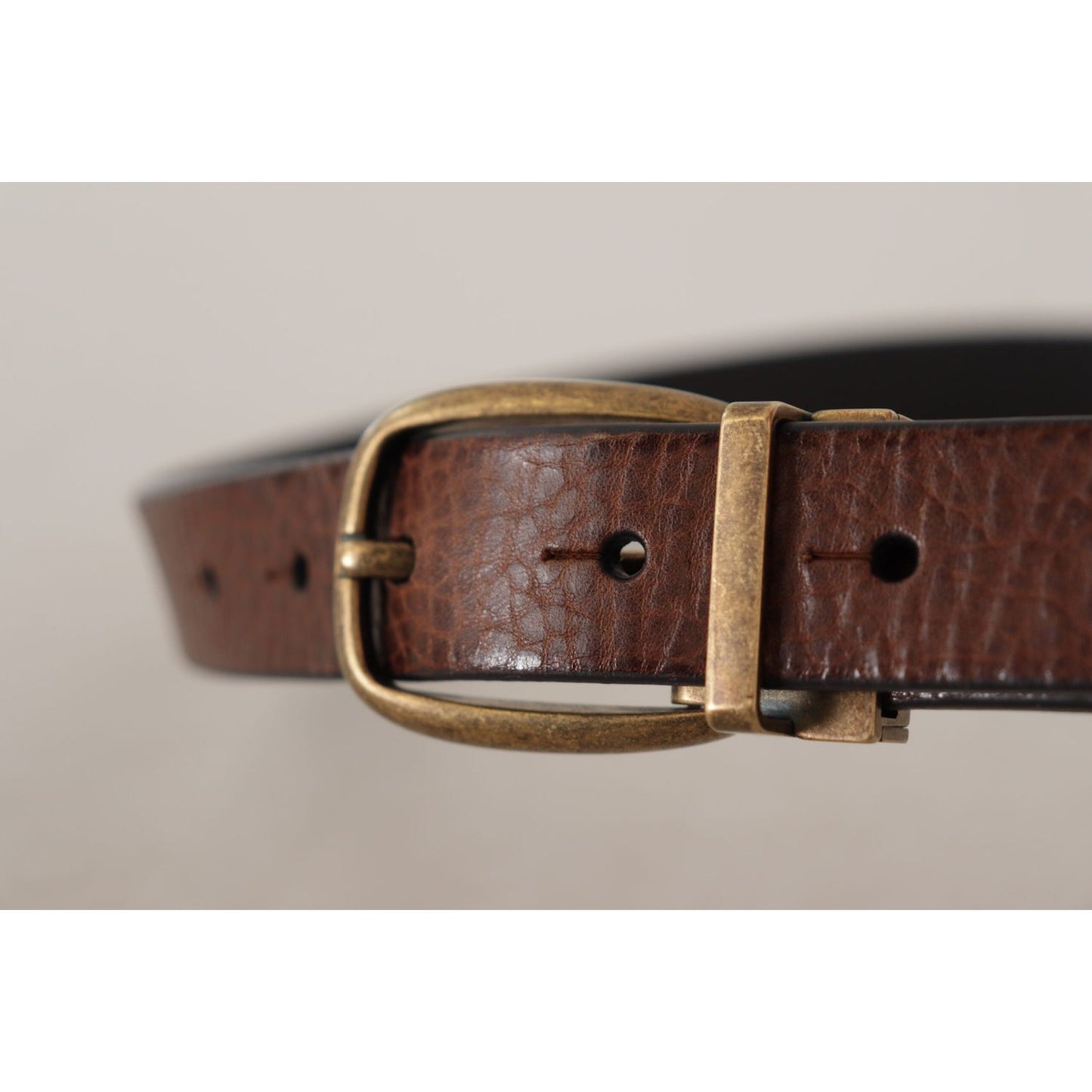 Dolce & Gabbana Elegant Leather Belt with Metal Buckle Dolce & Gabbana Gray