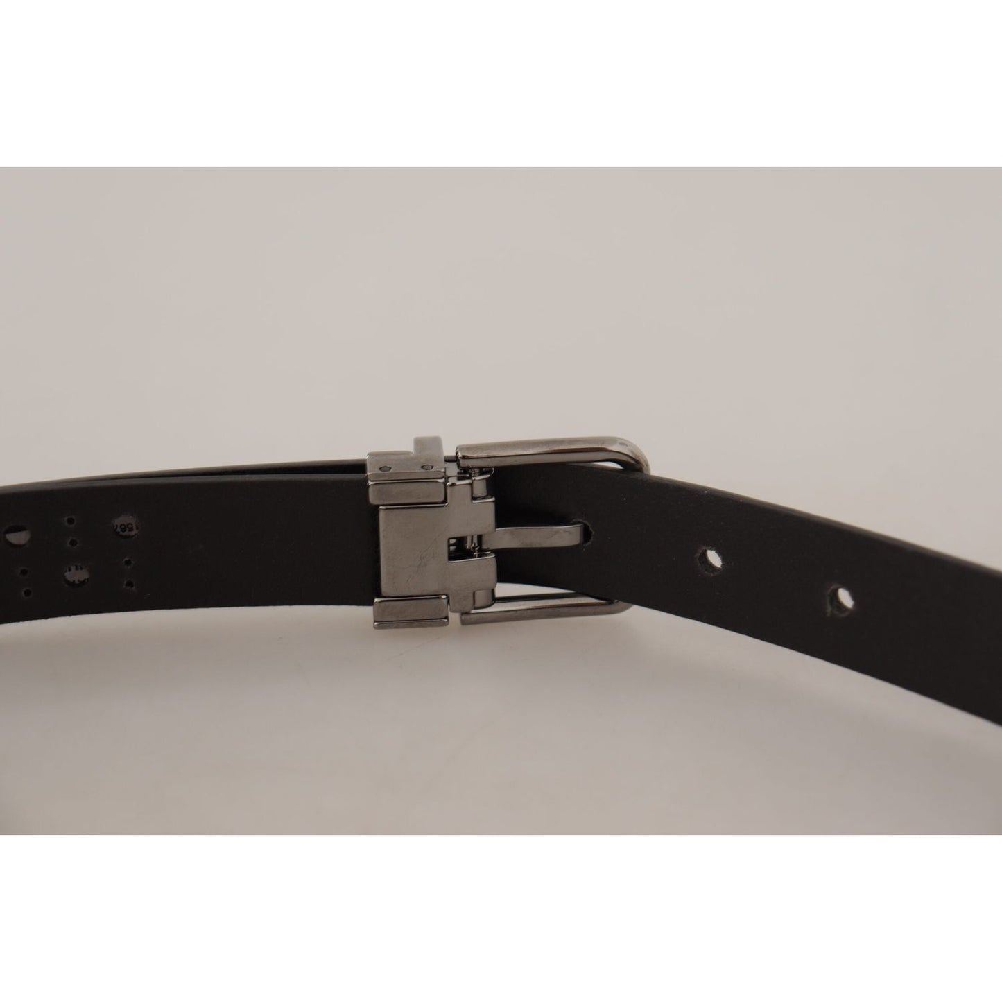 Dolce & Gabbana Elegant Dark Purple Leather Belt Dolce & Gabbana Gray