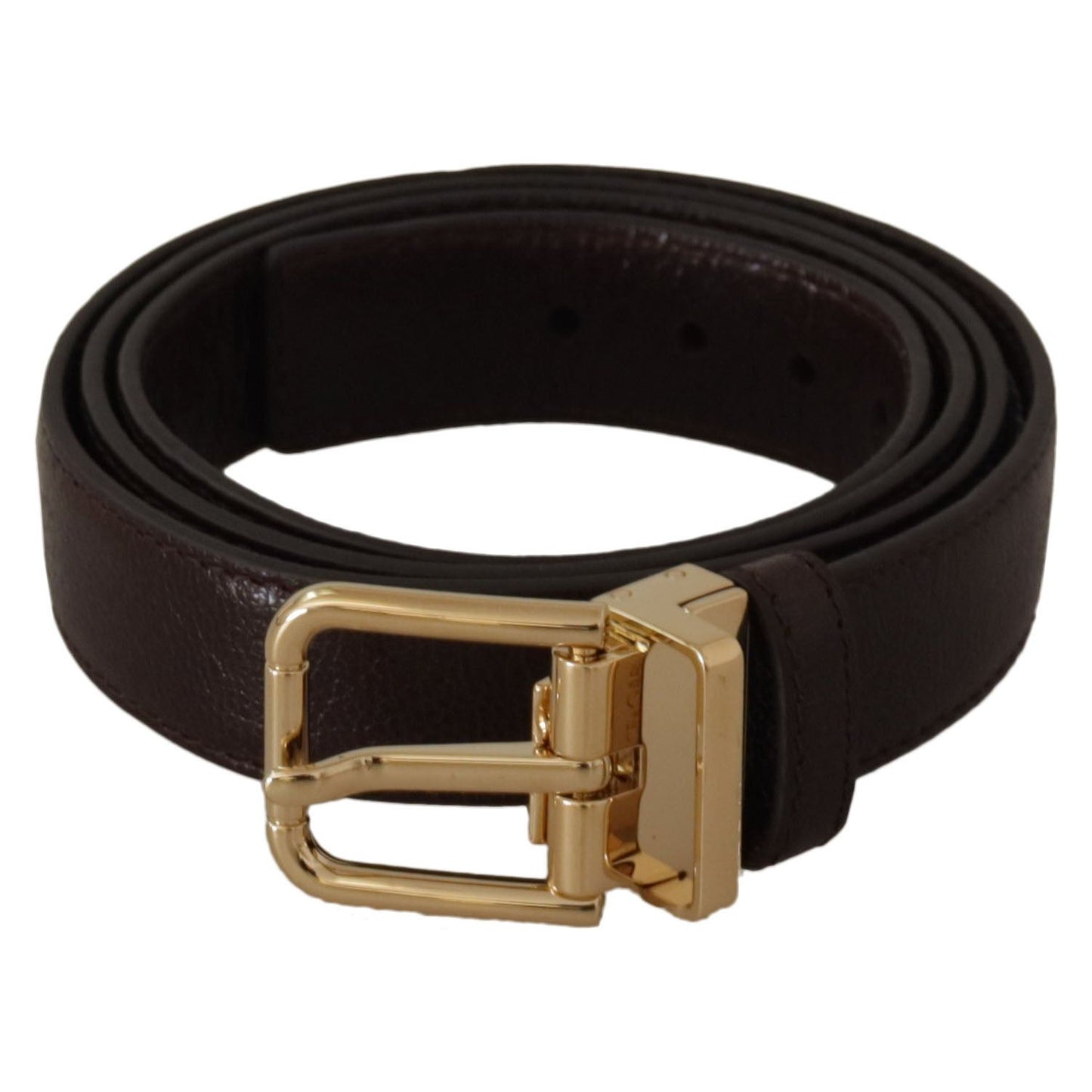 Dolce & Gabbana Elegant Leather Belt with Metal Buckle Dolce & Gabbana Black