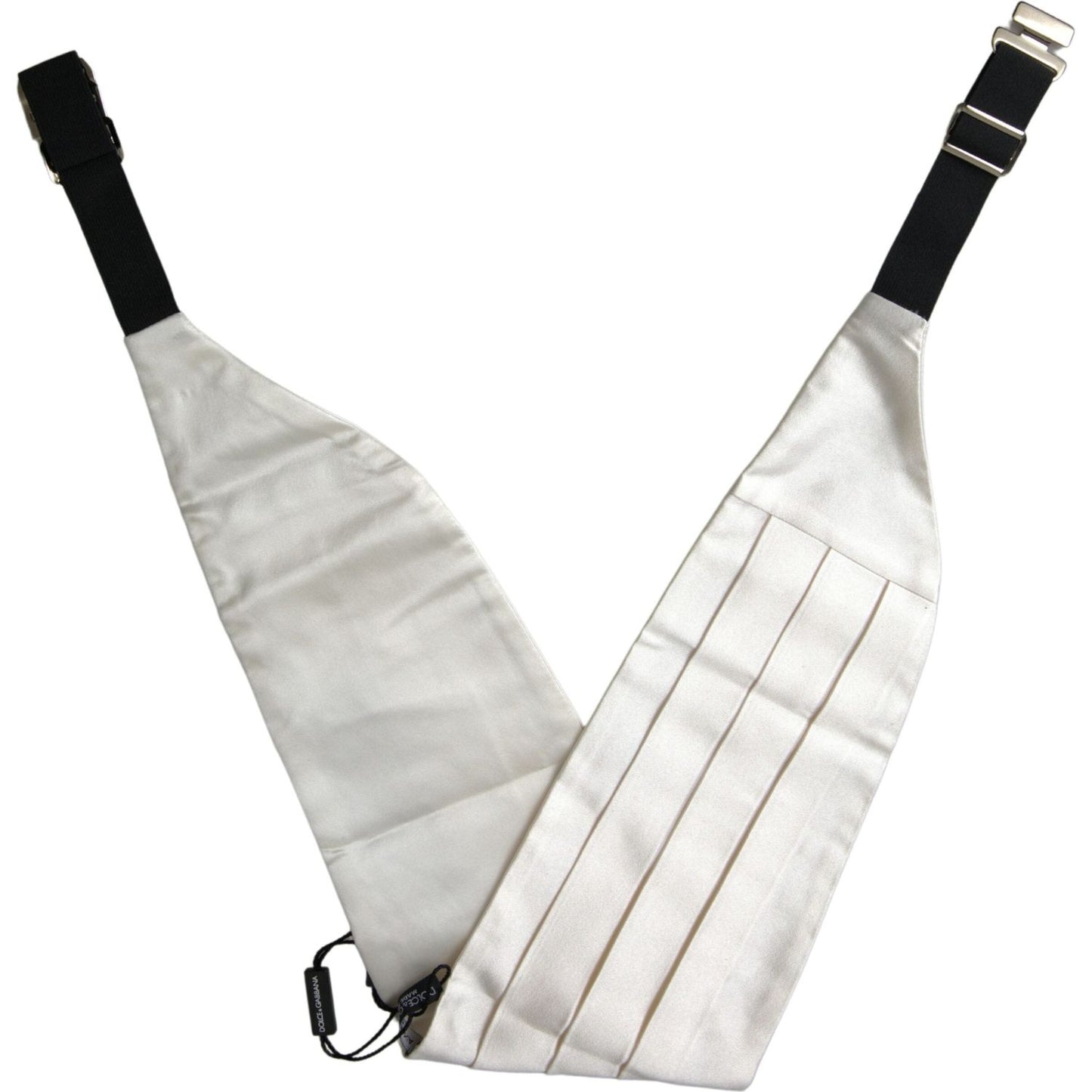 Dolce & Gabbana Elegant White Silk Cummerbund Dolce & Gabbana Light Gray
