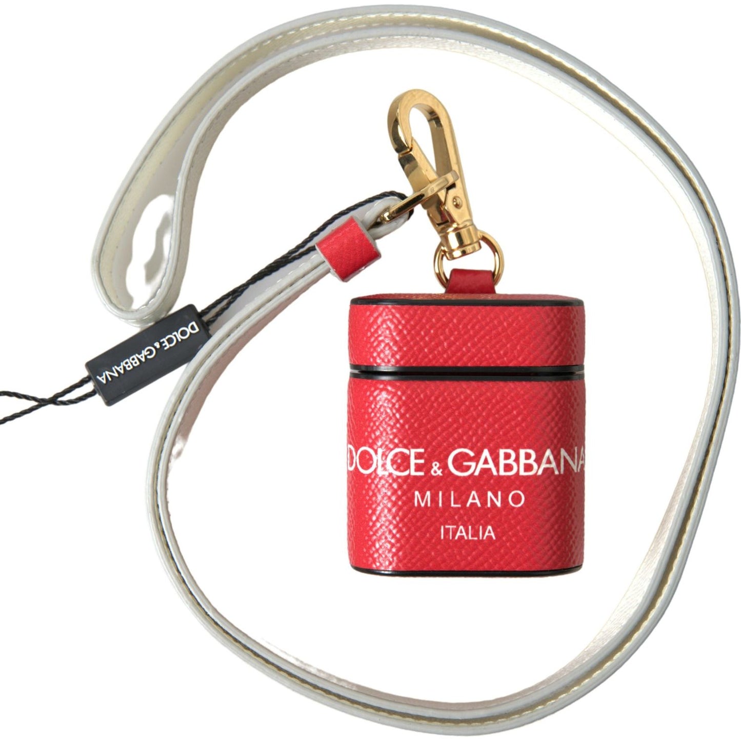 Dolce & Gabbana Elegant Red Leather Airpods Case Dolce & Gabbana Gray