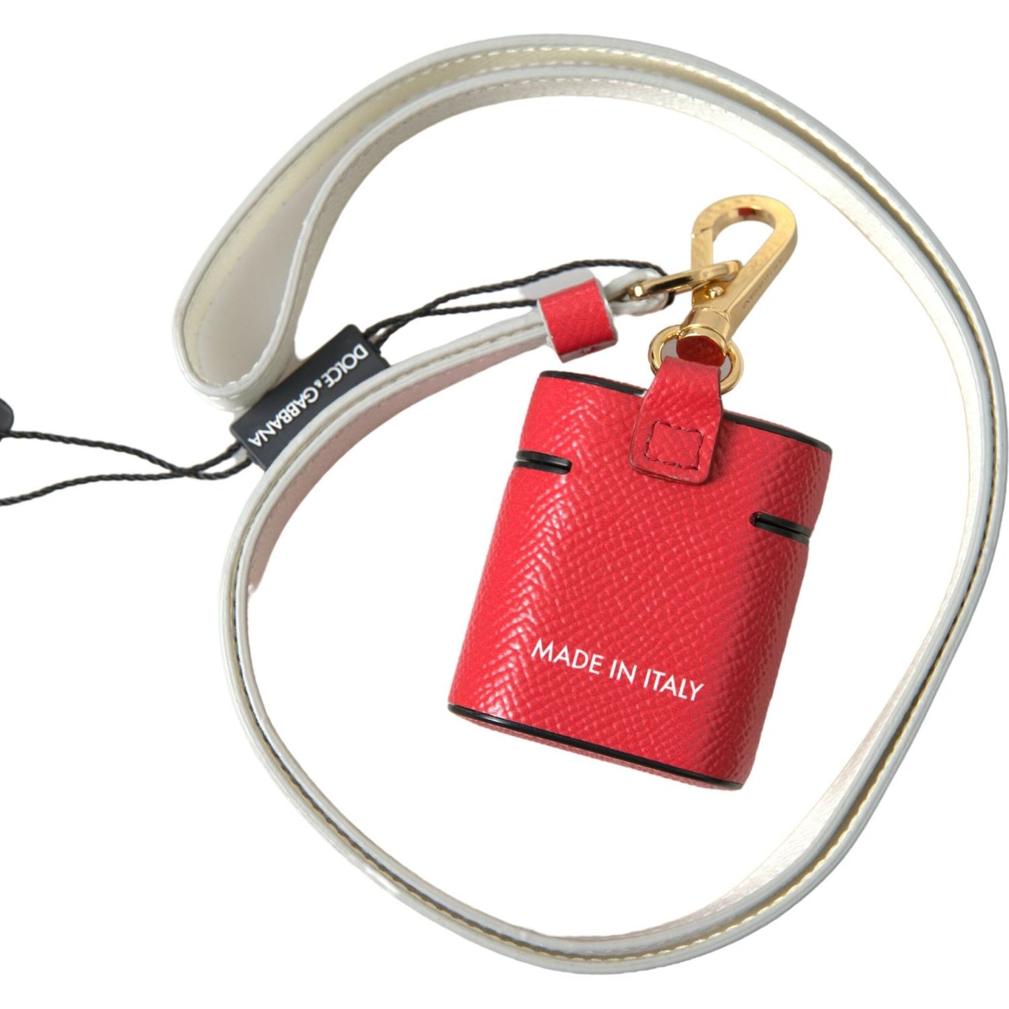 Dolce & Gabbana Elegant Red Leather Airpods Case Dolce & Gabbana Gray