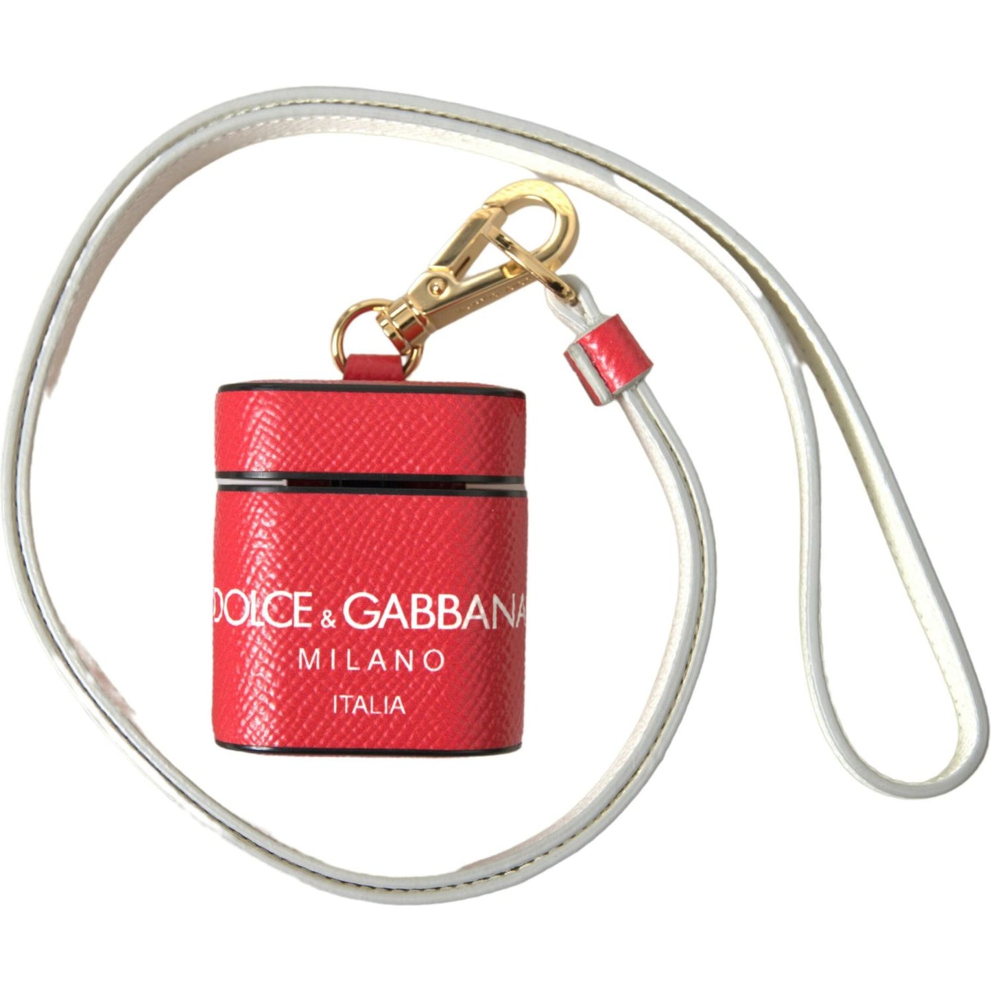 Dolce & Gabbana Elegant Red Calf Leather Airpods Case Dolce & Gabbana Light Gray