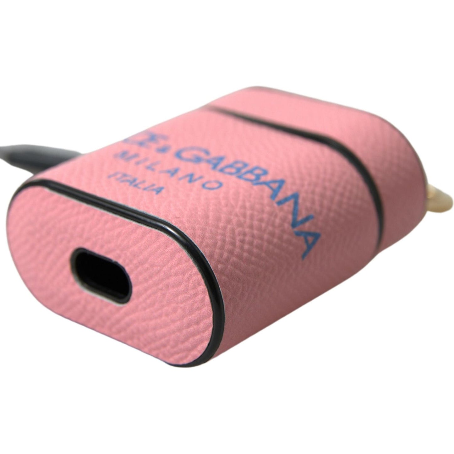 Dolce & Gabbana Chic Calf Leather Airpods Case in Pink Dolce & Gabbana Rosy Brown